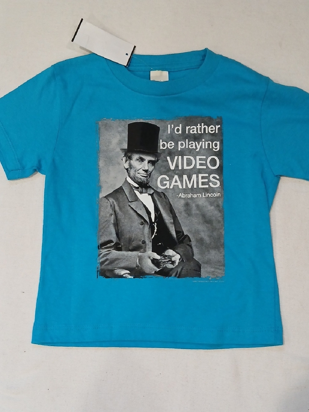 JEM Turquoise Blue Kids Tee "I'd Rather Be Playing Video Games"